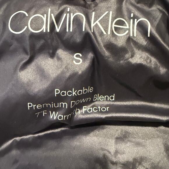 Calvin Klein Quilted Packable Down Coat Women S Hooded Long Puffer Jacket Taupe - Picture 6 of 9